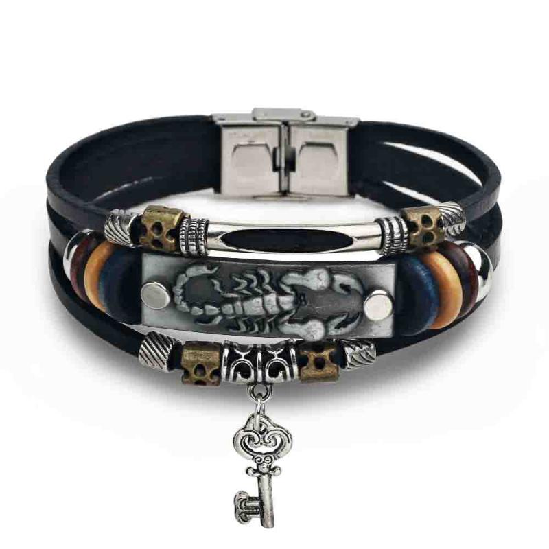 Retro Multi-layer Scorpion Leather Bracelet Men's Simple Personality Black Bracelet Trendy Men's Wrist Jewelry Gift Wholesale
Retro Multi-layer Scorpion Leather Bracelet Men's Simple Personality Black Bracelet Trendy Men's Wrist Jewelry Gift Wholesale