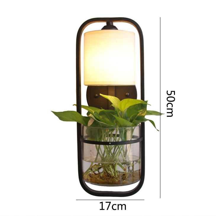 Modern plant wall lamp living room bedroom bedside bar restaurant club hotel iron glass aisle decoration lamp