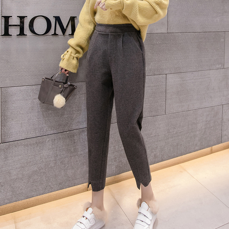 Autumn Woolen Trousers Women Elastic High Waist Loose Winter Pants Women Pantalones Split Pants For Women Bottoms Womens 201228, Black
Autumn Woolen Trousers Women Elastic High Waist Loose Winter Pants Women Pantalones Split Pants For Women Bottoms Womens 201228, Black