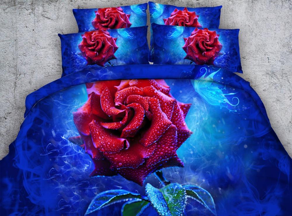 Rose Series 3pcs romantic blue /yellow /pink / red roses print blanket duvet cover set King Queen bedding sets Single bedlinen, 176
Rose Series 3pcs romantic blue /yellow /pink / red roses print blanket duvet cover set King Queen bedding sets Single bedlinen, 176