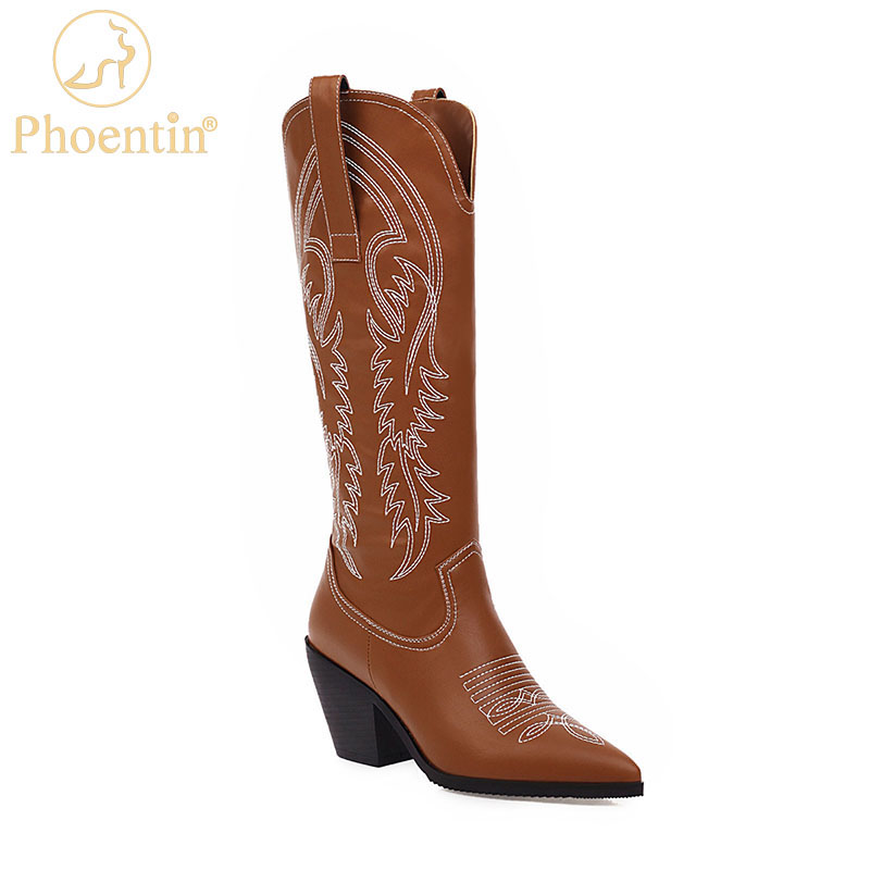 Phoentin 2020 Winter women's Western Cowboy Boots embroidered knee high long Boot ladies plus size 34-47 Wedge shoes FT1199, Brown
Phoentin 2020 Winter women's Western Cowboy Boots embroidered knee high long Boot ladies plus size 34-47 Wedge shoes FT1199, Brown
