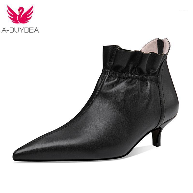 Genuine Leather Ruffles Women Ankle Boots Pointed Toe Mid Heels Woman Autumn Boots Back Zipper Ladies Short Women Shoes1, Beige
Genuine Leather Ruffles Women Ankle Boots Pointed Toe Mid Heels Woman Autumn Boots Back Zipper Ladies Short Women Shoes1, Beige