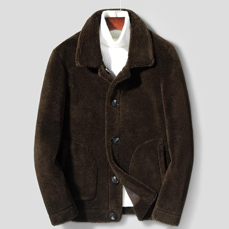 Winter Men Wool Jacket Cashmere Male Fur Coat One-Piece Boys Lapel Suede Two-Sided Outerwear, Black
Winter Men Wool Jacket Cashmere Male Fur Coat One-Piece Boys Lapel Suede Two-Sided Outerwear, Black