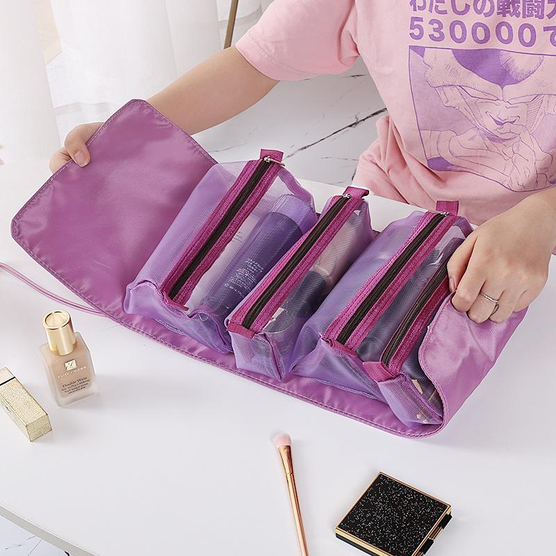 Removable large capacity cosmetic bag ladies four-in-one zipper net cosmetic bag folding travel storage wash folding nylon b, Black
Removable large capacity cosmetic bag ladies four-in-one zipper net cosmetic bag folding travel storage wash folding nylon b, Black