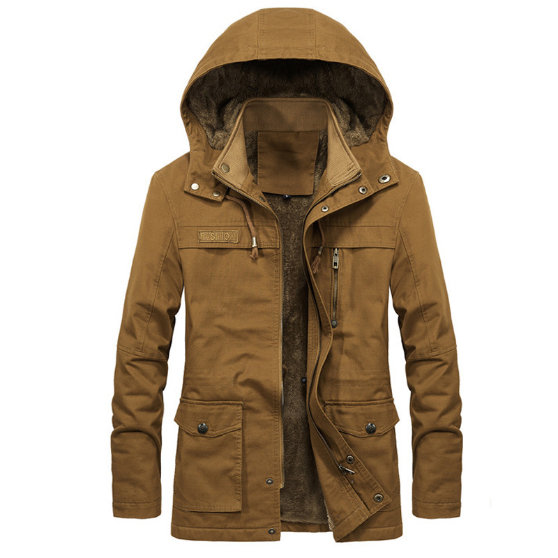 2021 The New New Men's Cotton Jacket Winter More Thick 51s6, Yellow