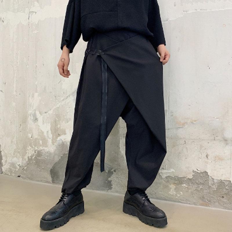 Men' pants Spring and Fall Cross Haren pants low crotch men' slacks small foot hip-hop punk harem large size, Black 
Men' pants Spring and Fall Cross Haren pants low crotch men' slacks small foot hip-hop punk harem large size, Black
