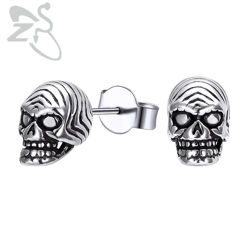 Stud ZS Men's Punk Earrings 316L Stainless Steel Skull Earring Boys' Kpop Ear Piercing Jewelry Vintage Gothic Accessories Mujer
Stud ZS Men's Punk Earrings 316L Stainless Steel Skull Earring Boys' Kpop Ear Piercing Jewelry Vintage Gothic Accessories Mujer
