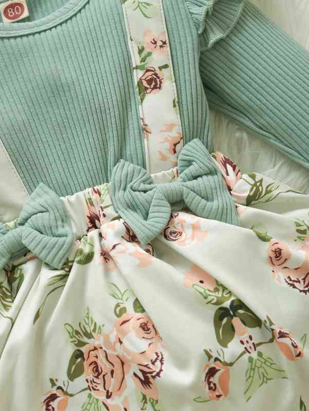 Baby Girl Floral Print Bow Front Dress SHE