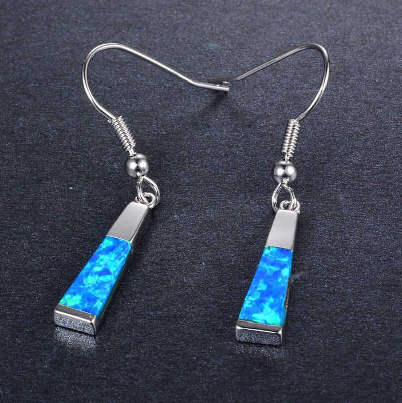 Fashion Simple Style Blue Opal Long Drop Earring Elegant Bride Engagement Wedding Jewelry 
Fashion Simple Style Blue Opal Long Drop Earring Elegant Bride Engagement Wedding Jewelry