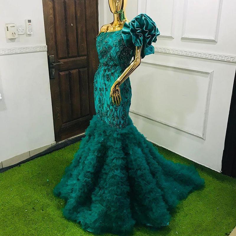 2020 Arabic Aso Ebi Green Evening Dresses One Shoulder Lace Beaded Prom Dresses Mermaid Reception Party Gowns Custom Made, White
2020 Arabic Aso Ebi Green Evening Dresses One Shoulder Lace Beaded Prom Dresses Mermaid Reception Party Gowns Custom Made, White