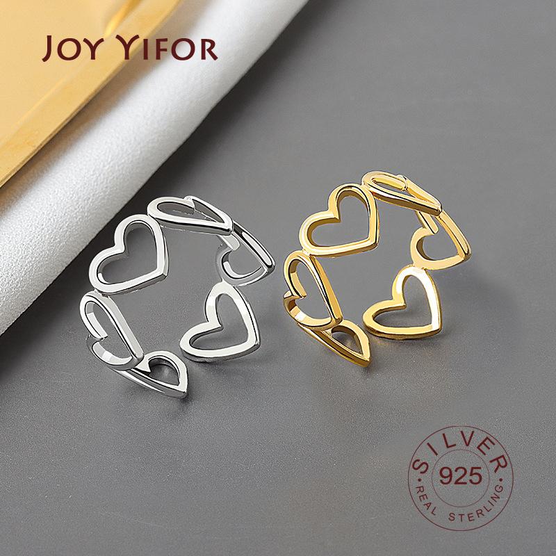 Real 925 Sterling Silver Geometric heart hollowout Adjustable Ring Minimalist Fine Jewelry For Women Party Gift
Real 925 Sterling Silver Geometric heart hollowout Adjustable Ring Minimalist Fine Jewelry For Women Party Gift