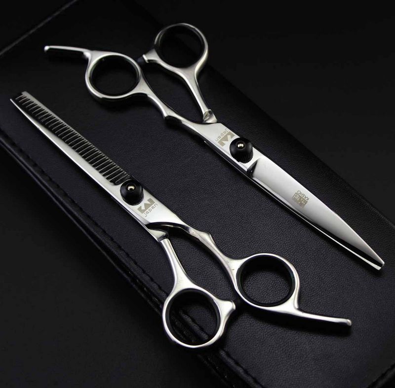 new arrival kasho 6.0 inch hair cutting scissors blue black pink screw 4CR professional barber thinning