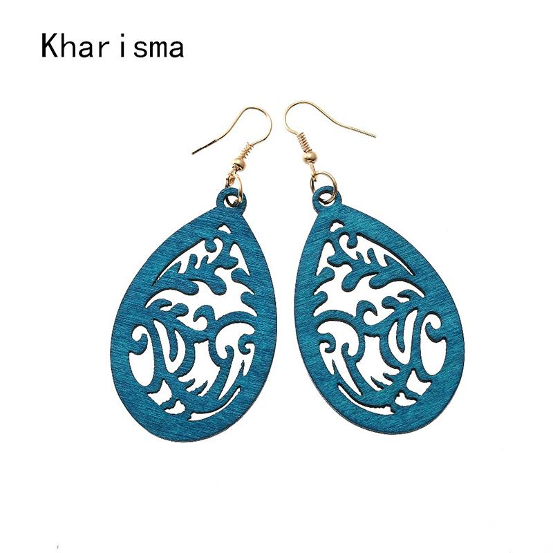 Dangle & Chandelier KHARISMA Vintage 7 Colors Hollow Wood Water Drop Earrings Ethnic Bohemian Women Blue Flower Plant Long
Dangle & Chandelier KHARISMA Vintage 7 Colors Hollow Wood Water Drop Earrings Ethnic Bohemian Women Blue Flower Plant Long