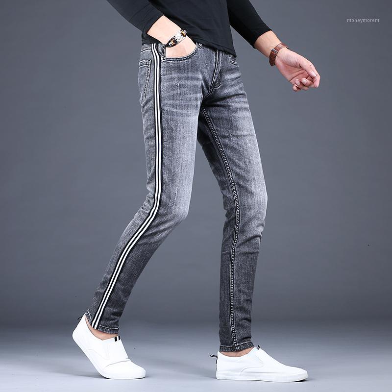 Men Side Stripe Jeans 2020 Summer Fashion Stretch Denim Slim Fit Pencil Pants Korean Style Gray Black Jean Trousers1
Men Side Stripe Jeans 2020 Summer Fashion Stretch Denim Slim Fit Pencil Pants Korean Style Gray Black Jean Trousers1