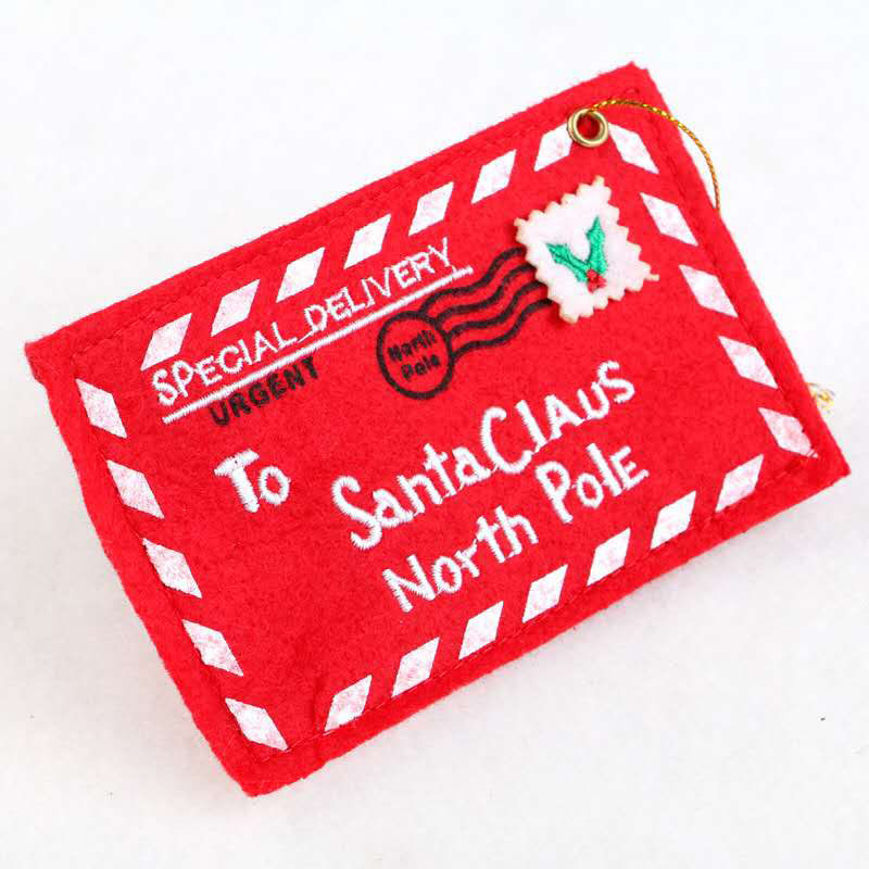 

10pcs Letter Candy Bag To Santa Claus Felt Envelope Embroidery Christmas Decoration Ornament Children Kids Gifts