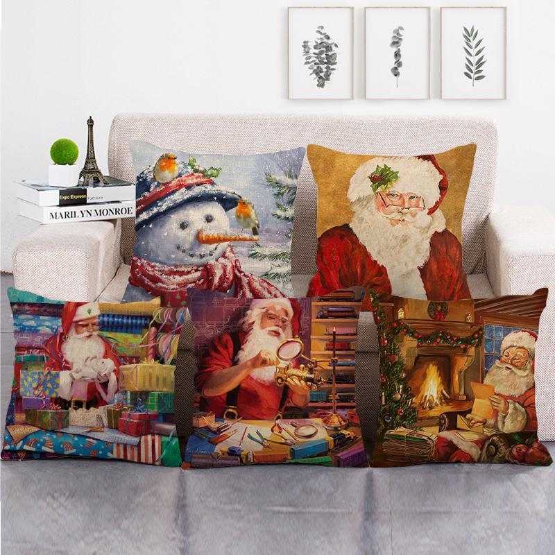 Cushion/Decorative Pillow 45cm*45cm Paiting Santa Christmas Design Linen/cotton Throw Covers Couch Cushion Cover Home Decor
Cushion/Decorative Pillow 45cm*45cm Paiting Santa Christmas Design Linen/cotton Throw Covers Couch Cushion Cover Home Decor