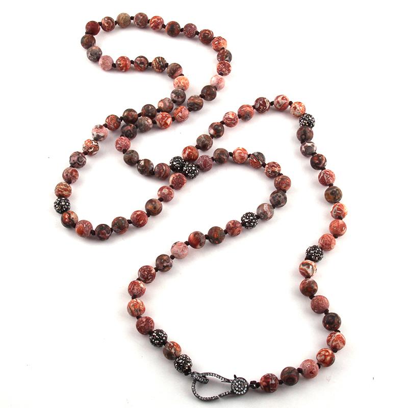 Fashion Bohemian Jewelry 8mm long knotted Natural Stone Zircon Pave lobster clasp Necklace For Women Jewelry
Fashion Bohemian Jewelry 8mm long knotted Natural Stone Zircon Pave lobster clasp Necklace For Women Jewelry