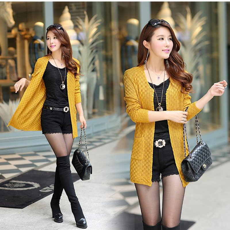 Long Autumn Cardigan With Pockets Female Long Sleeve Knitted Cardigans Feminino Tops Plus Size Pink Cardigan Sueter Mujer T200319