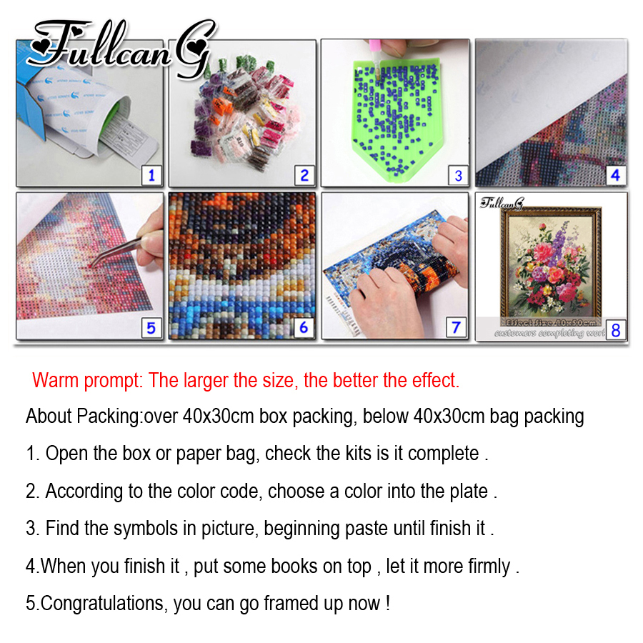 FULLCANG large size 5d diy diamond painting abstract watercolor landscape full mosaic square round embroidery needlework FC2354 201201