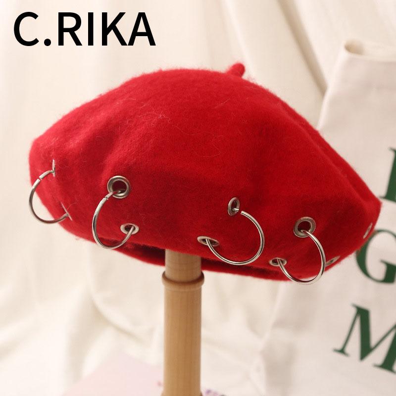 2020 Autumn Winter Hats New Harajuku Berets Iron Ring Beret Hat Girls Fashion Warm Black Painter Cap French Hat Baret, White
2020 Autumn Winter Hats New Harajuku Berets Iron Ring Beret Hat Girls Fashion Warm Black Painter Cap French Hat Baret, White