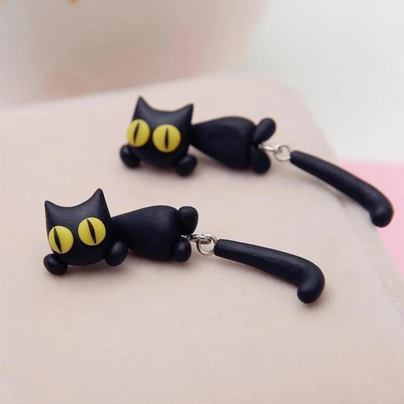 Unique Yellow-Eye Cat Earrings Cartoon Cat Long Tail Splits Type Cute Women Earrings PR Sale
Unique Yellow-Eye Cat Earrings Cartoon Cat Long Tail Splits Type Cute Women Earrings PR Sale