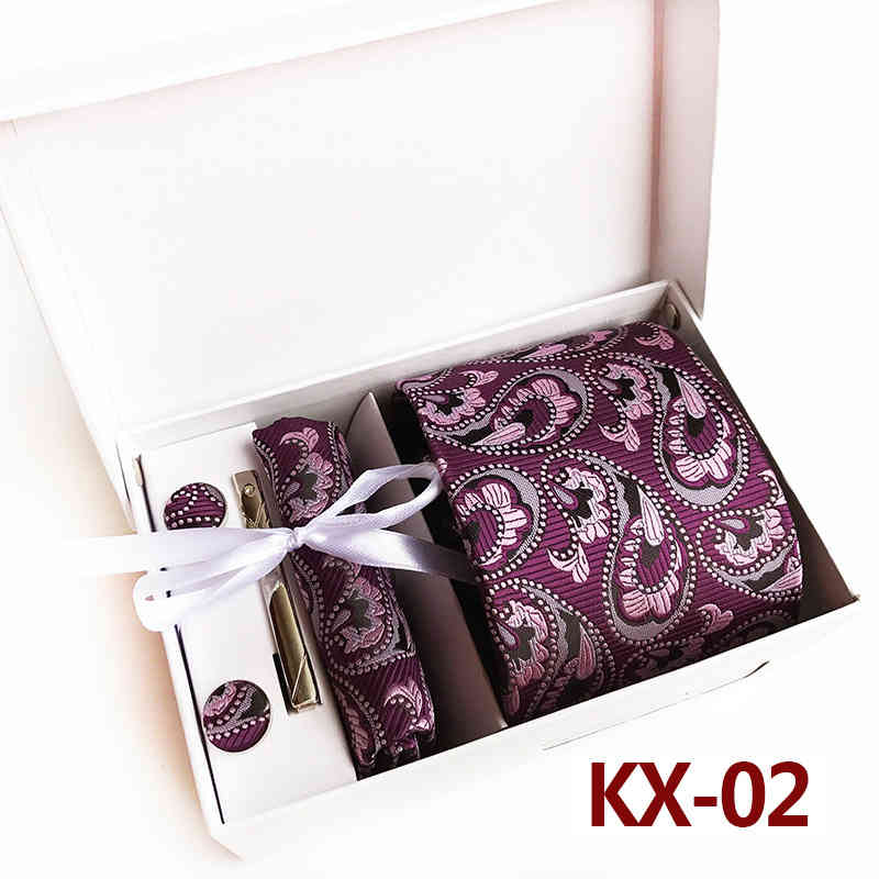 Necktie Scarf Corbata Business Administration Men's Tie Bow Pocket Towel Cuff Clip 6-piece Gift Box