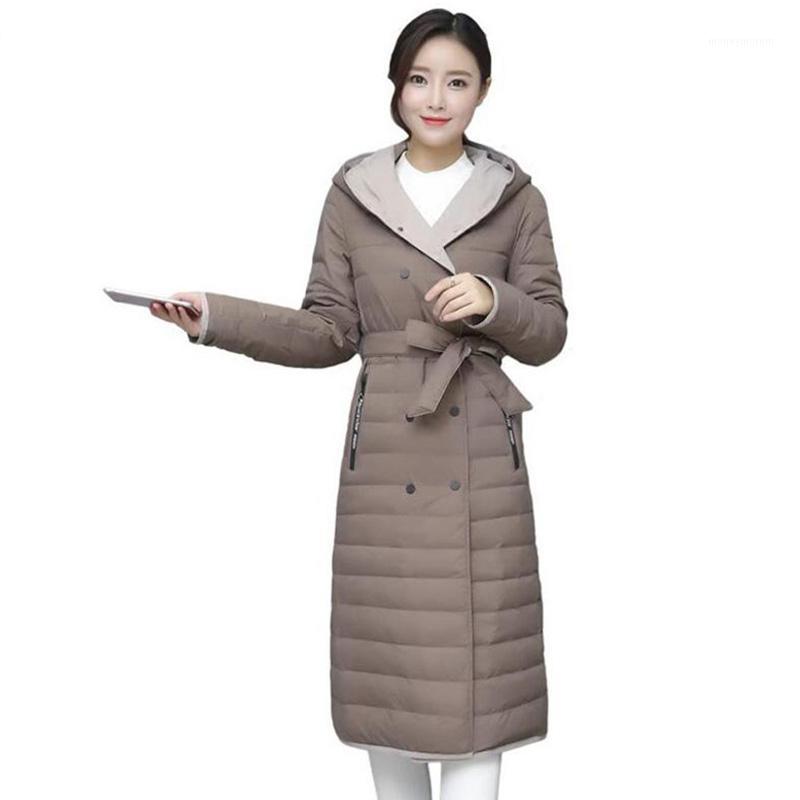 Autumn Winter Double-sided Wearing Down Jacket 2020 New Women Hooded Thin light 90% Duck Down Coat With Belt Female Long Parka1, Black and white gray
Autumn Winter Double-sided Wearing Down Jacket 2020 New Women Hooded Thin light 90% Duck Down Coat With Belt Female Long Parka1, Black and white gray
