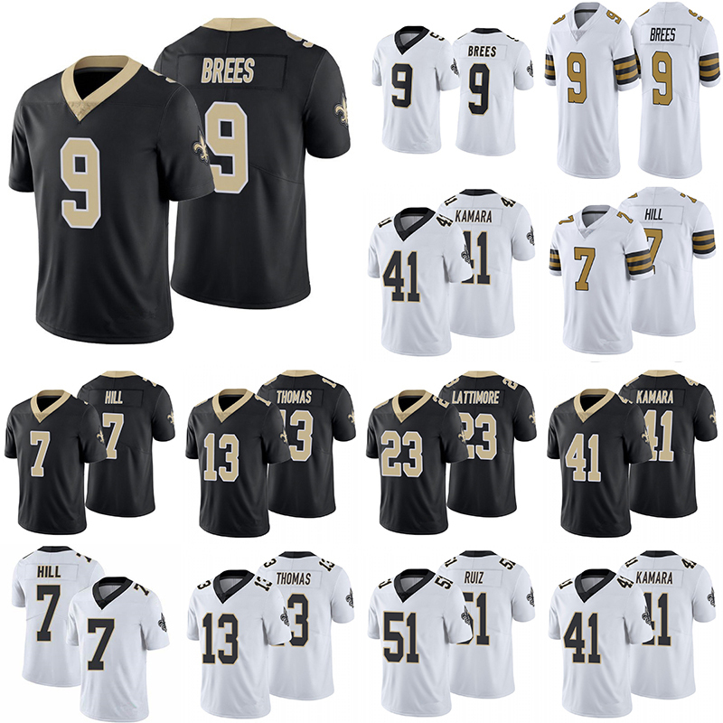 9 Drew Brees New Orleans Saints 41 Alvin Kamara 13 Michael Thomas 7 Taysom Hill Football Jersey, White
9 Drew Brees New Orleans Saints 41 Alvin Kamara 13 Michael Thomas 7 Taysom Hill Football Jersey, White