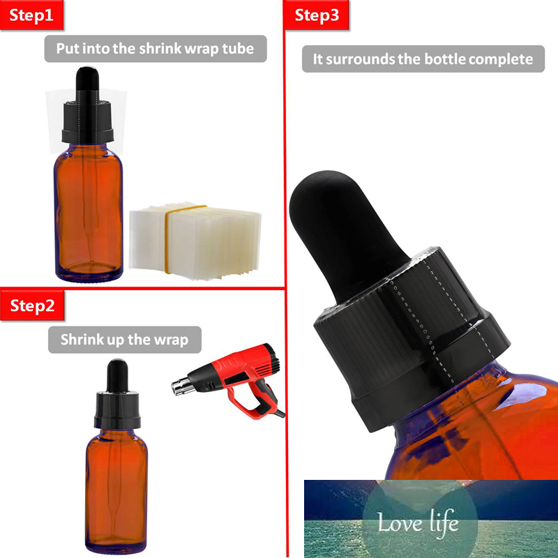 500pcs 45 X 30mm Pvc Transparant Heat Shrink Bands Glass Bottles Caps for For Cap Diameter 3/4 To 1 Inch, Easy Use