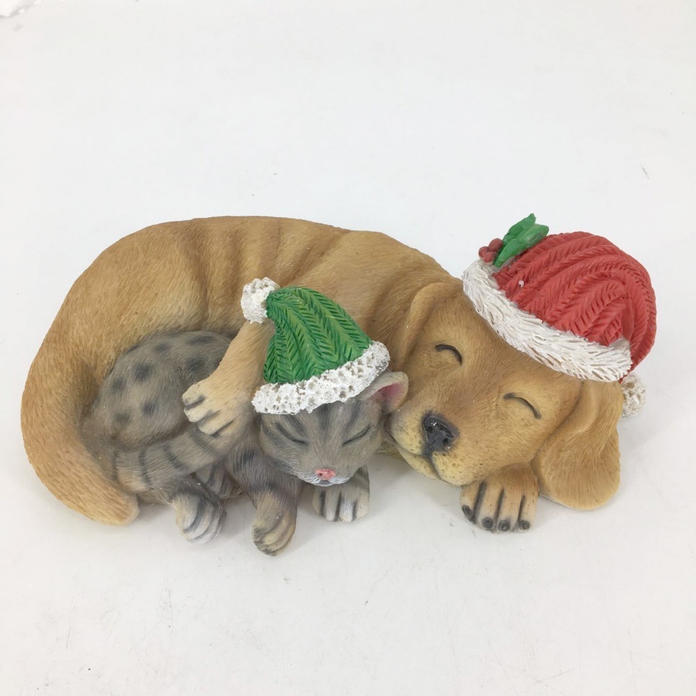 home dog outdoor resin indoor led light cat christmas decoration