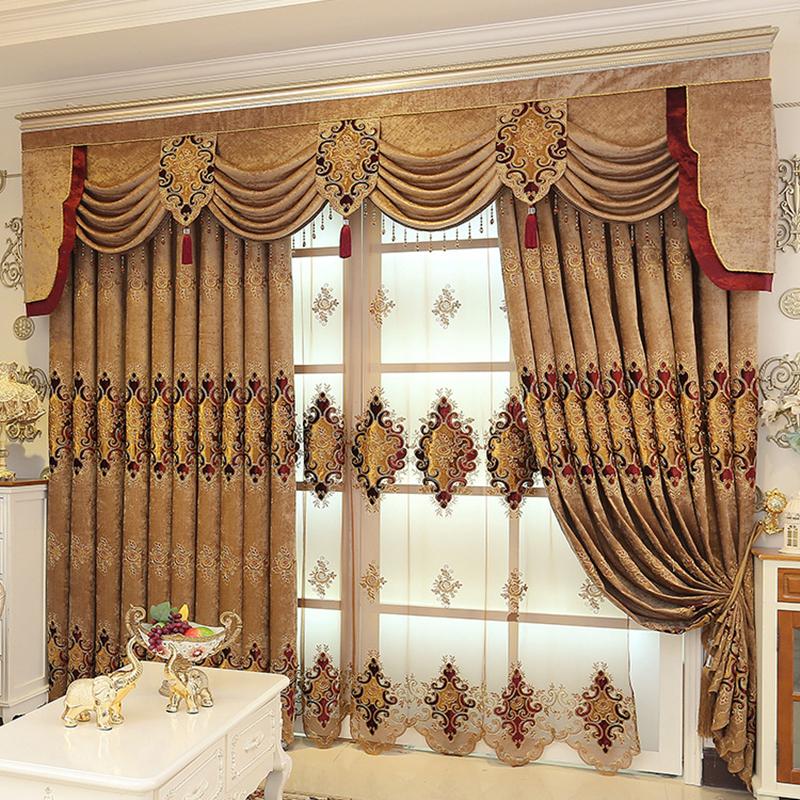 European Luxury Brown chenille curtains sheer for bedroom living room valance high-end curtain sheer pelmet drape for windows, Tulle
European Luxury Brown chenille curtains sheer for bedroom living room valance high-end curtain sheer pelmet drape for windows, Tulle