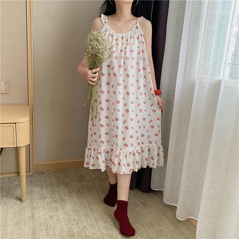 Nightwear Rushed Real Nightgown Free Shipping Cotton Ladies Ruffled Sling Nightdress 2020 Print Sweet Princess Style Home Wear1, White
Nightwear Rushed Real Nightgown Free Shipping Cotton Ladies Ruffled Sling Nightdress 2020 Print Sweet Princess Style Home Wear1, White