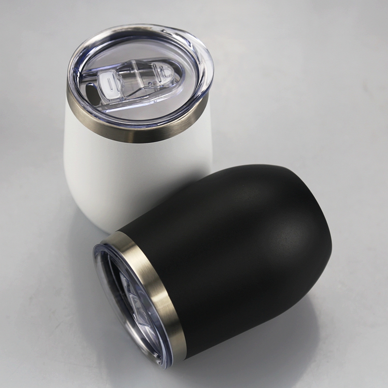 12oz Wine Tumbler Powder Coated Coffee Mugs Beer Glass Water Bottle 2 Layer Vacuum Insulated Beer Mug Party Champagne Mugs with Li2068302