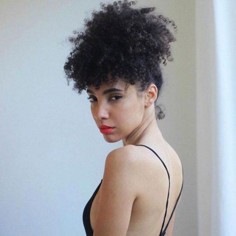 100 Human Kinky curly bang ponytail extension women short kinky curly ponytail hairpiece 10-20inch 1pcs 120g