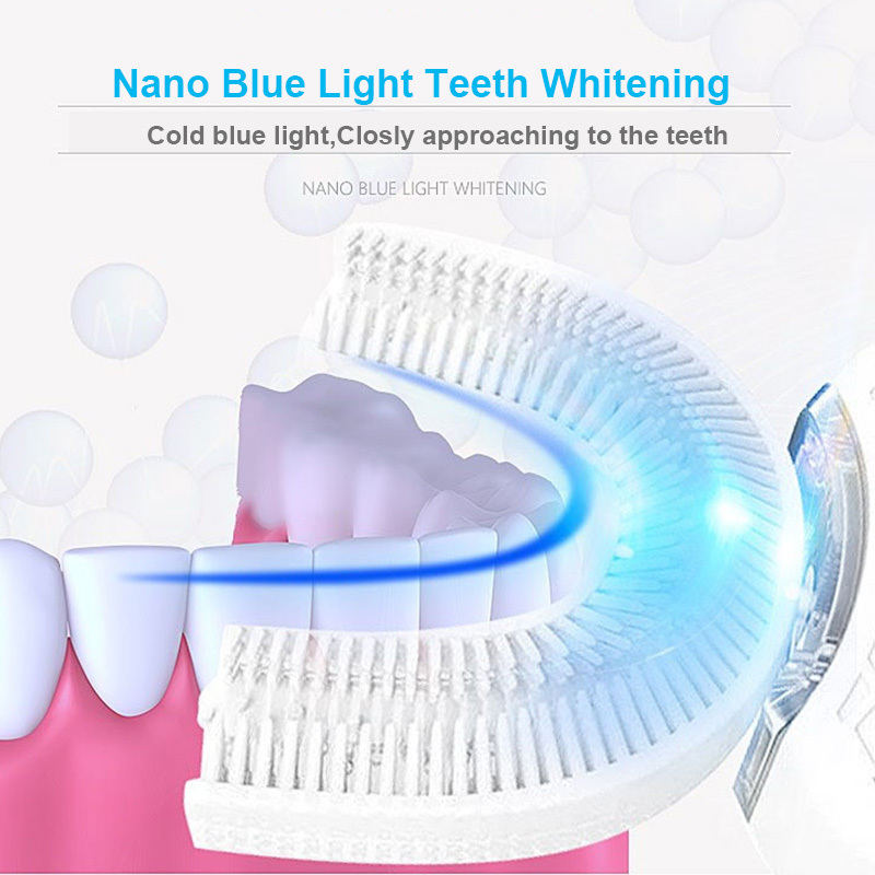 360 Degree Sonic Electric Toothbrush New Upgrade Generation Blue Light Intelligent Memory Tooth Brush Inductive Charging U Type 201113
