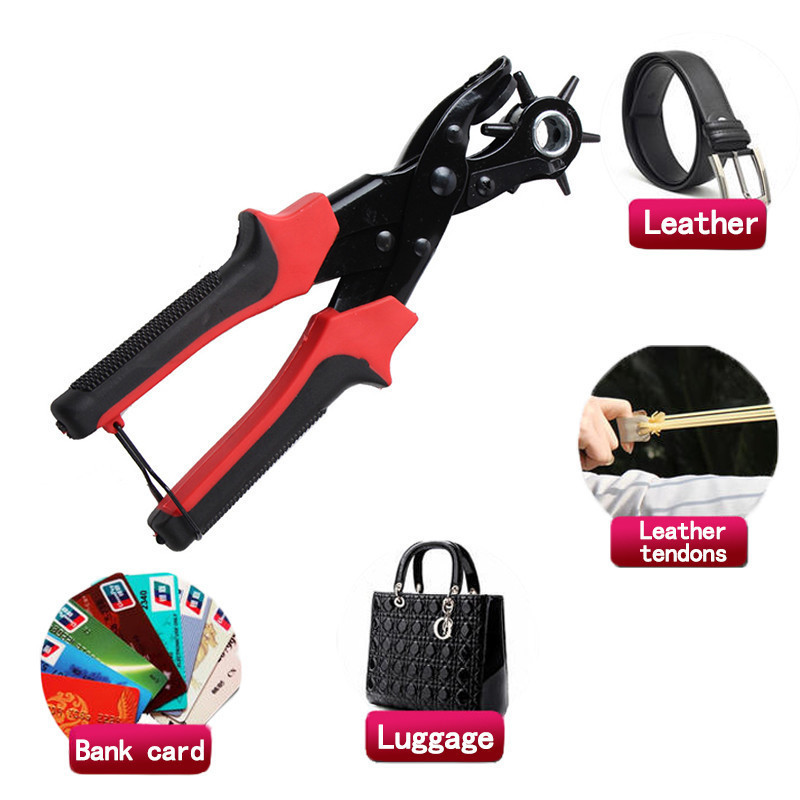 Punch Pliers Set For Belts Watch Bands Straps Punch Pliers Portable Heavy Leather Hole Punch Plier Home Leathercraft Tool Y200321
