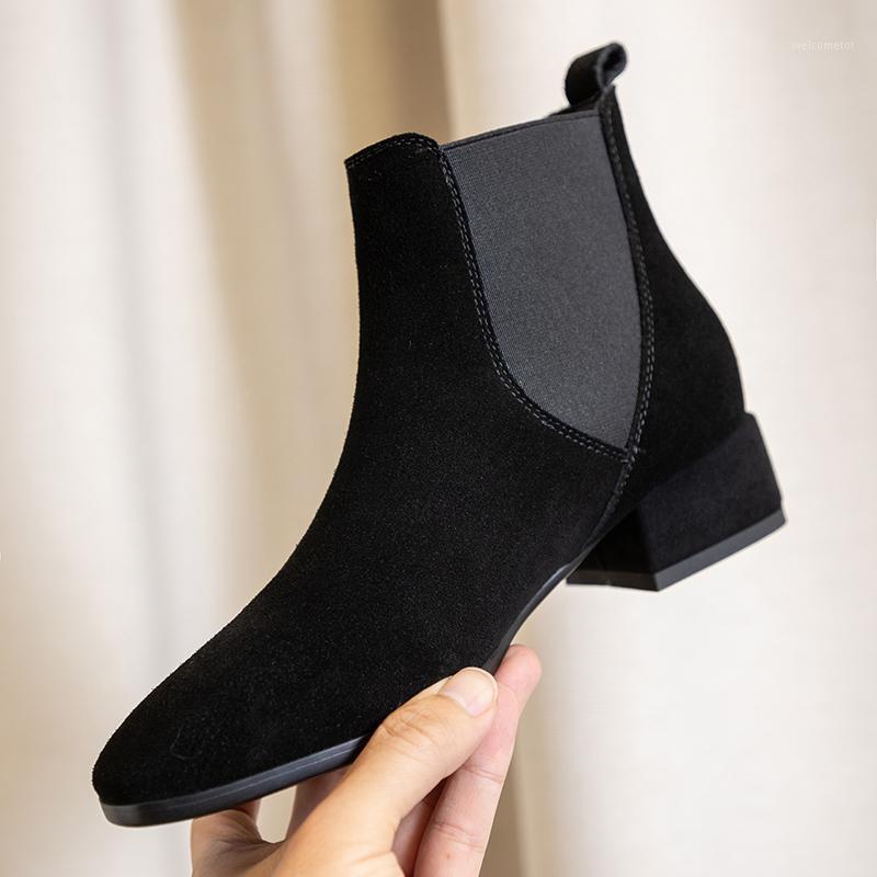 2021 winter British style women's shoes frosted ankle boots plus velvet boots mid-heel square root women's1, Black
2021 winter British style women's shoes frosted ankle boots plus velvet boots mid-heel square root women's1, Black