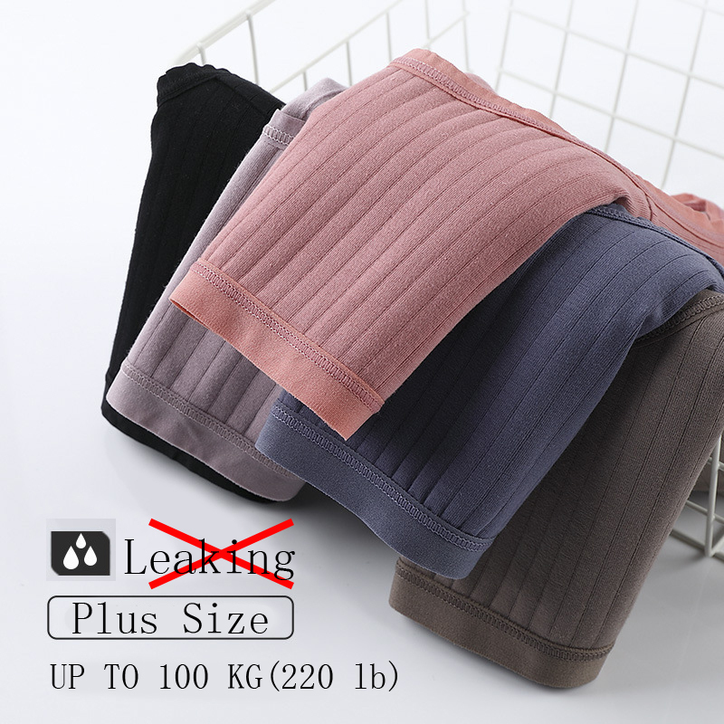 3 PiecesPack Plus Size Cotton Menstrual Pants Women Underwear Physiological Panties Leak Proof Waterproof Drop 2XL4XL 201112