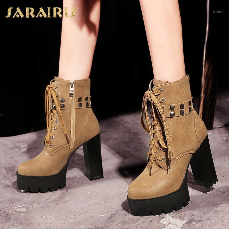 Sarairis 2020 New Arrivals Rivet Crude High Heel Platform Ankle Boots Woman Shoes Anti-Skid Side Zipper Ms. Locomotive Boots1, Black 
Sarairis 2020 New Arrivals Rivet Crude High Heel Platform Ankle Boots Woman Shoes Anti-Skid Side Zipper Ms. Locomotive Boots1, Black