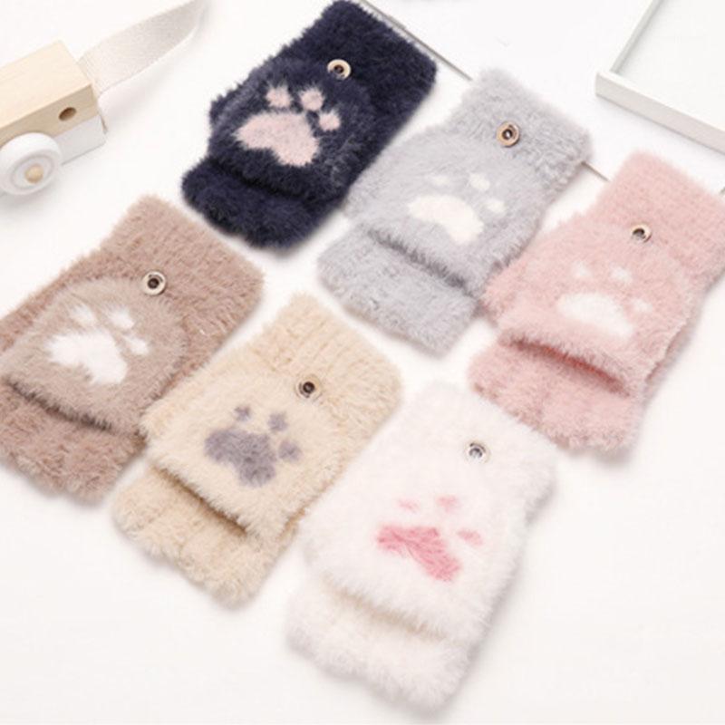 Five Fingers Gloves Women Cute Cat Claw Plush Mittens Warm Soft Short Fingerless Fluffy Girls Half Finger Black Beige 1
Five Fingers Gloves Women Cute Cat Claw Plush Mittens Warm Soft Short Fingerless Fluffy Girls Half Finger Black Beige 1