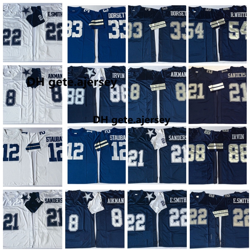 Vintage Dallas Cowboys Mens 8 Troy Aikman 21 Deion Sanders 12 Roger Staubach Emmitt Smith Dorsett Irvin 54 White Football Jersey, Black;red
Vintage Dallas Cowboys Mens 8 Troy Aikman 21 Deion Sanders 12 Roger Staubach Emmitt Smith Dorsett Irvin 54 White Football Jersey, Black;red