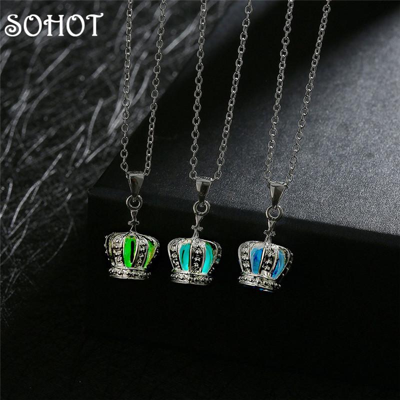 Pendant Necklaces SO Bijoux Femme Crown Noctilucent Necklace Silver Color Long Chain Glow In The Dark Women Accessories Christmas Gift
Pendant Necklaces SO Bijoux Femme Crown Noctilucent Necklace Silver Color Long Chain Glow In The Dark Women Accessories Christmas Gift