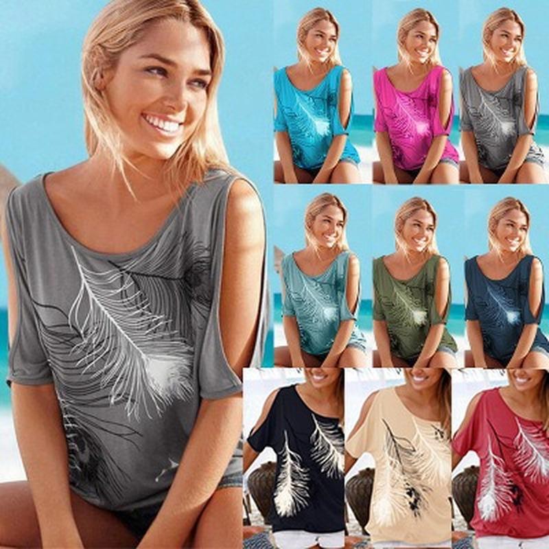 Hot Sale Plus Size Feather Print T Shirt Women Short Sleeve Off Shoulder O-neck TShirt Vogue Tops Tee Shirt Femme Vogue Summer, Black
Hot Sale Plus Size Feather Print T Shirt Women Short Sleeve Off Shoulder O-neck TShirt Vogue Tops Tee Shirt Femme Vogue Summer, Black