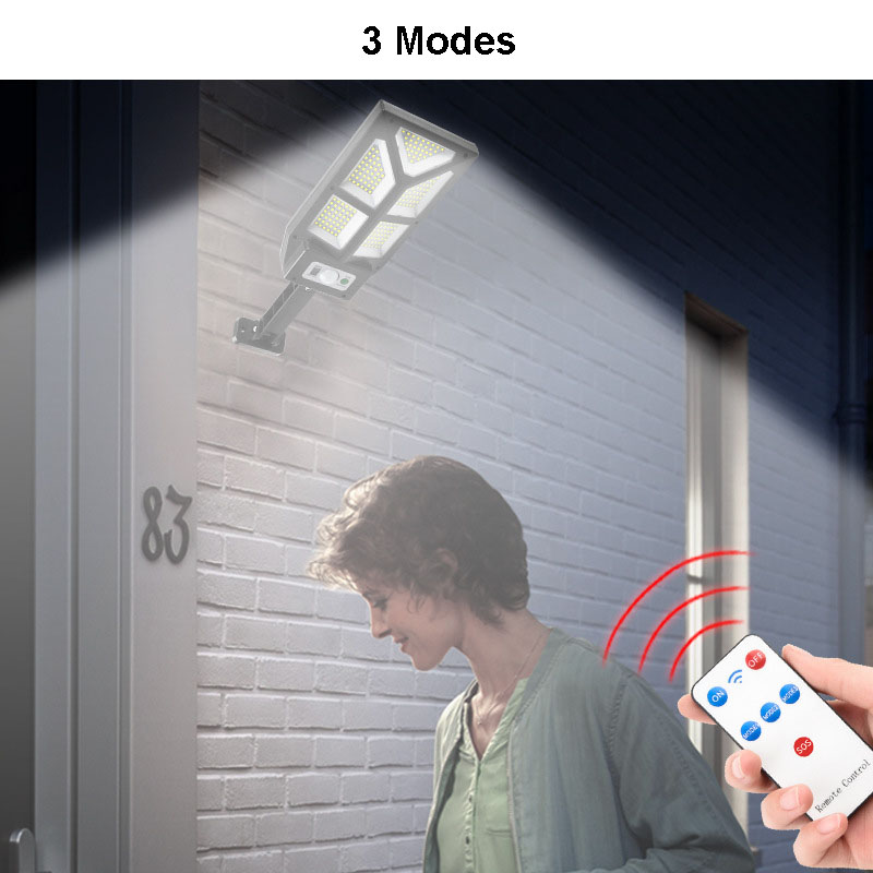 Solar Lamp LED Street Light with Remote Control Outdoor Motion Sensor