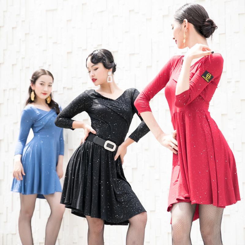 New Female Latin Dance Dress New Adult Dance Clothing Red/Black/Blue Practice Wear Silver Sequin Latin Performing Costume BL2870, Red (no belt)
New Female Latin Dance Dress New Adult Dance Clothing Red/Black/Blue Practice Wear Silver Sequin Latin Performing Costume BL2870, Red (no belt)