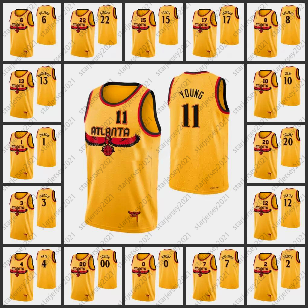 Basketball Jersey Atlanta's Hawks's Lou Williams Trae Young De'Andre Hunter Cam Reddish Delon Wright 75th Anniversary Custom Gold Jerseys 1201, Nik logo
Basketball Jersey Atlanta's Hawks's Lou Williams Trae Young De'Andre Hunter Cam Reddish Delon Wright 75th Anniversary Custom Gold Jerseys 1201, Nik logo