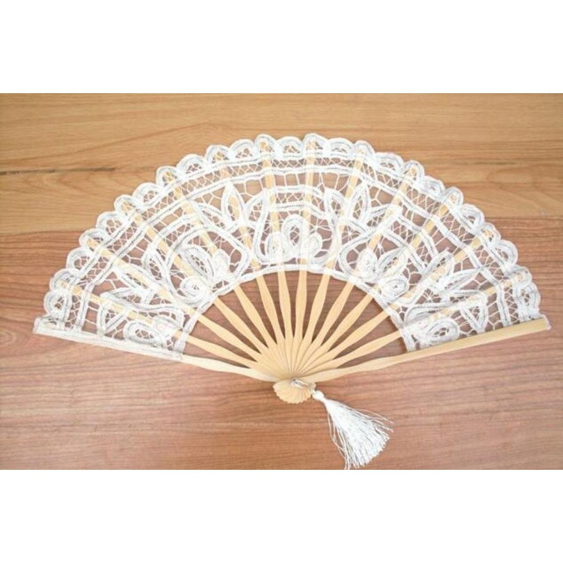 Eco-friendly Arts Vintage Palace Style Handmade Ivory Battenburg Lace Embroidery Wedding 27cm Fan Woman Ha jllksh sport77777 от DHgate WW