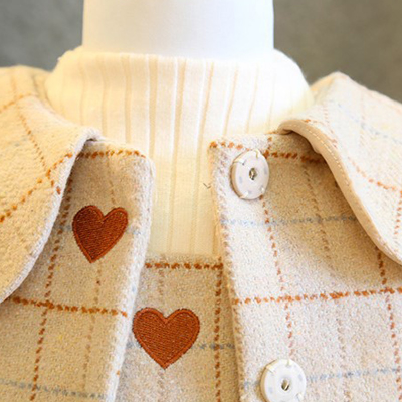 Humor Bear Girls Clothing Set Autumn Winter Love Doll Collar Cardigan Long Sleeve Sweater+ Vest Dress Suit Kids Children ClothesX1019