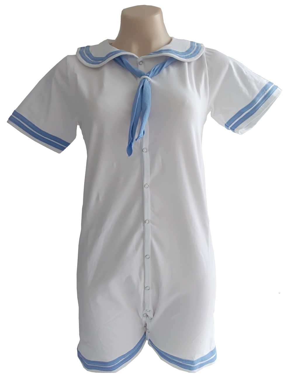 Sexy white navy uniform with bule trim adult bodysuit/Adult onesie /abdl onesie/adult romper/navy uniform onesie, Black
Sexy white navy uniform with bule trim adult bodysuit/Adult onesie /abdl onesie/adult romper/navy uniform onesie, Black