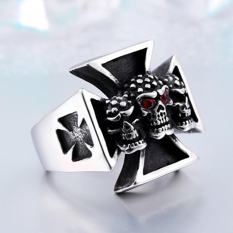 Beier 316L Stainless Steel Fashion Cross Skull Men's Ring Red Stone Punk Party High Quality Jewelry free shipping LLBR8-214R
Beier 316L Stainless Steel Fashion Cross Skull Men's Ring Red Stone Punk Party High Quality Jewelry free shipping LLBR8-214R